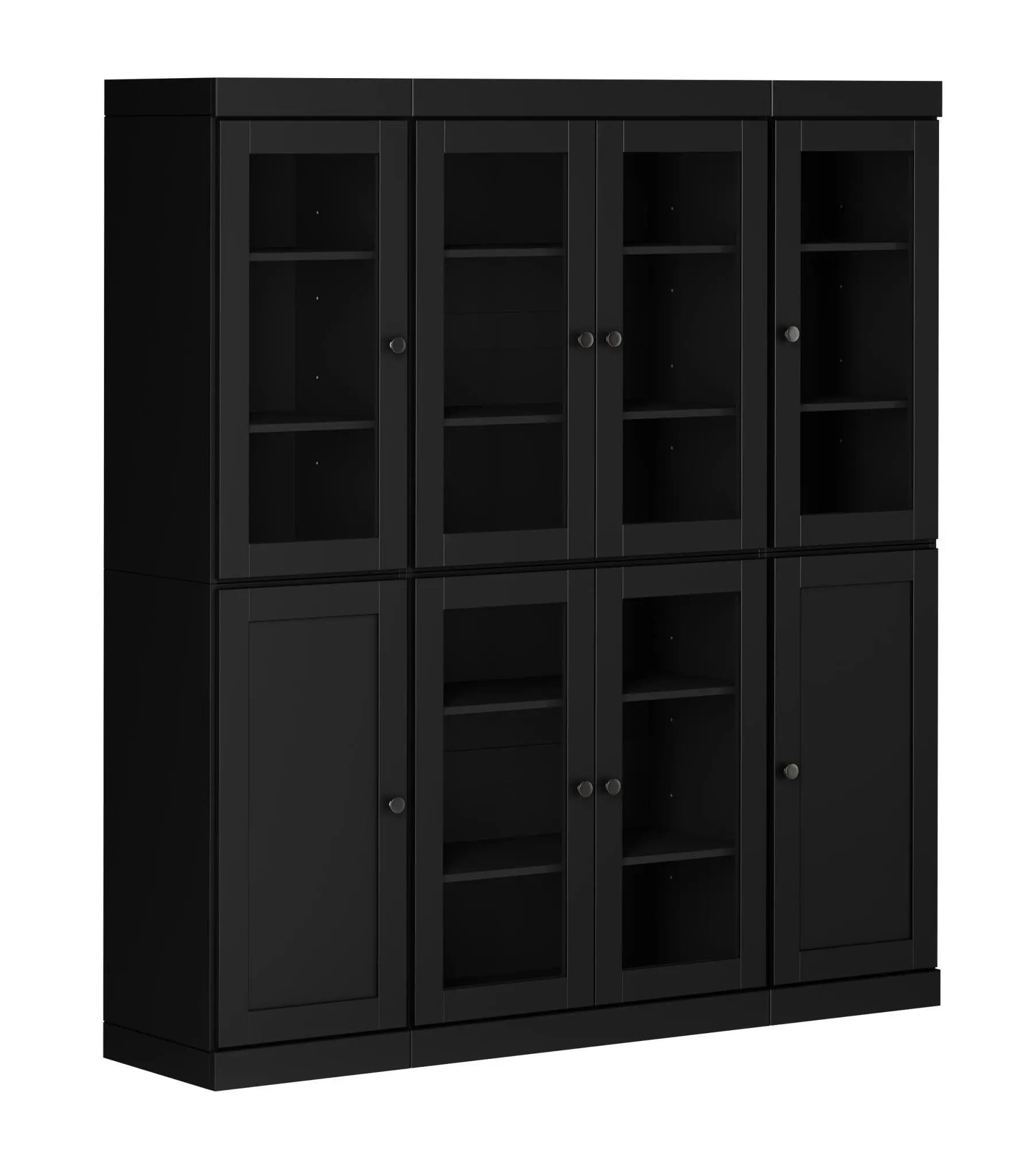 72" Black Solid Wood 8 Pantry Or Storage Closet Homeroots Kitchen & Dining