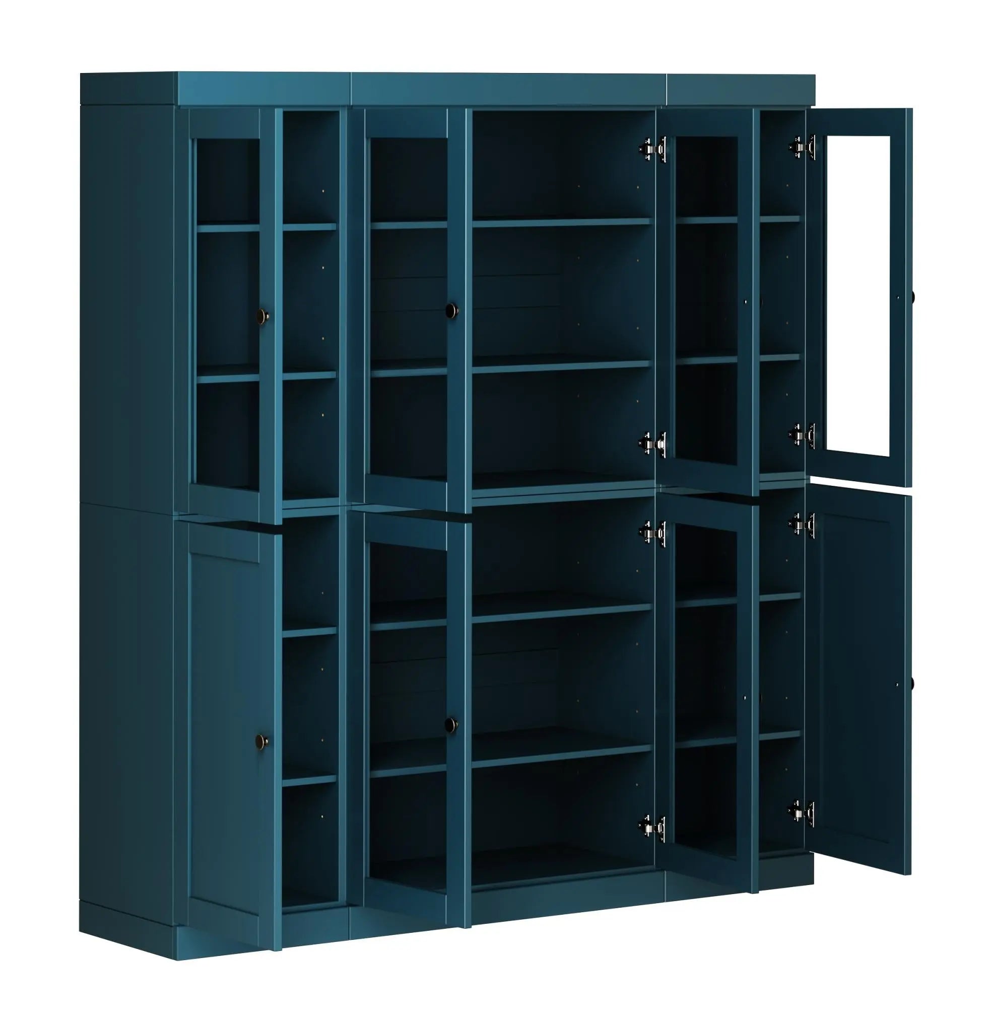 72" Black Solid Wood 8 Pantry Or Storage Closet Homeroots Kitchen & Dining