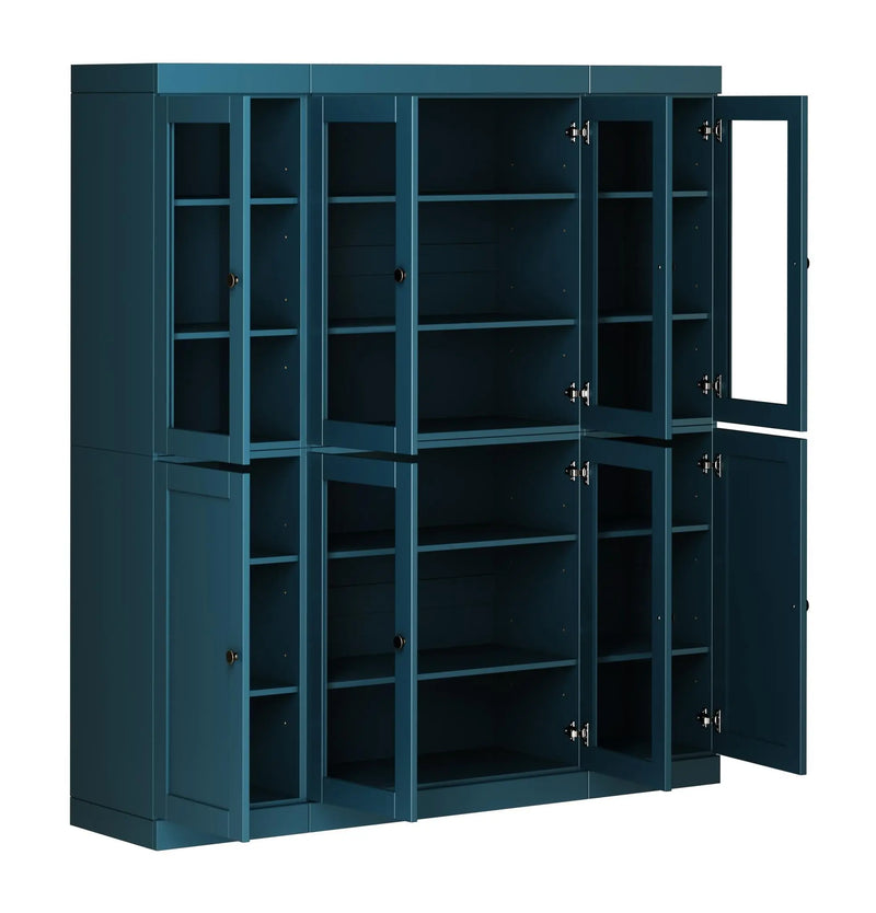 72" Black Solid Wood 8 Pantry Or Storage Closet Homeroots Kitchen & Dining