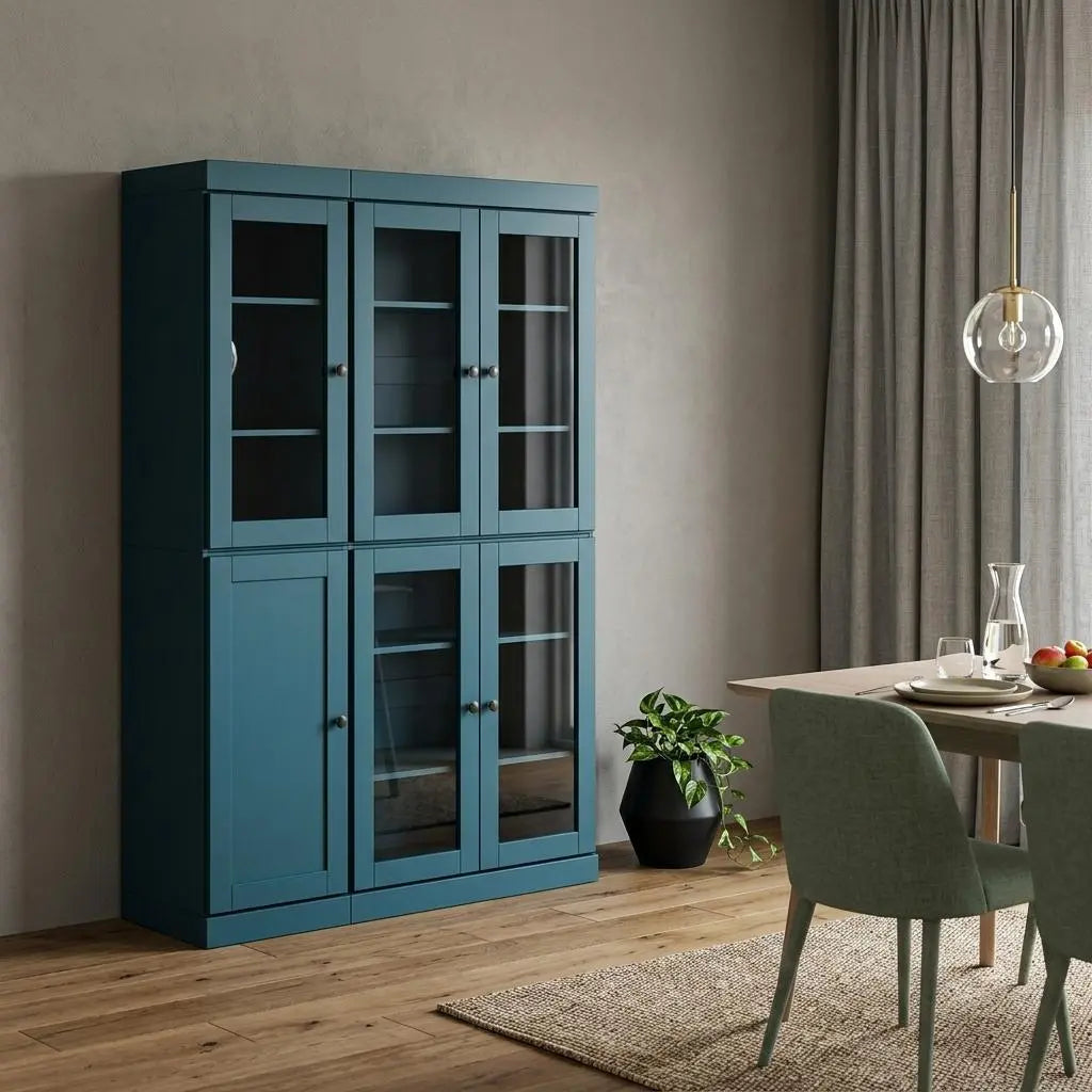 72" Black Solid Wood 8 Pantry Or Storage Closet Homeroots Kitchen & Dining