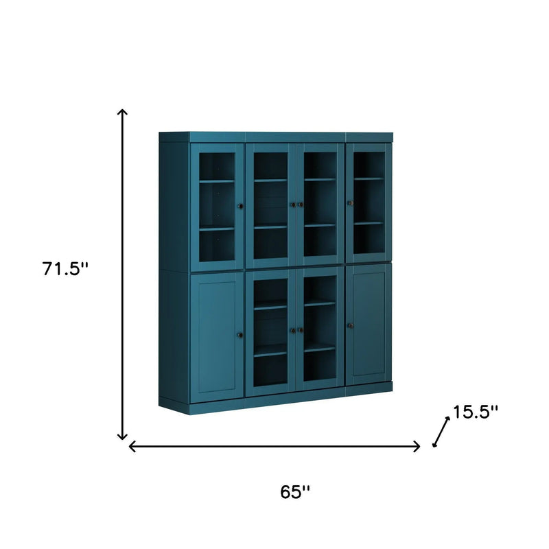 72" Black Solid Wood 8 Pantry Or Storage Closet Homeroots Kitchen & Dining
