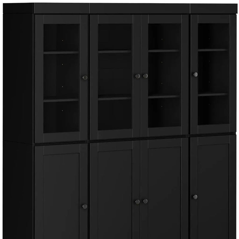 72" Black Solid Wood 8 Two Drawer Pantry Or Storage Closet Homeroots Kitchen & Dining