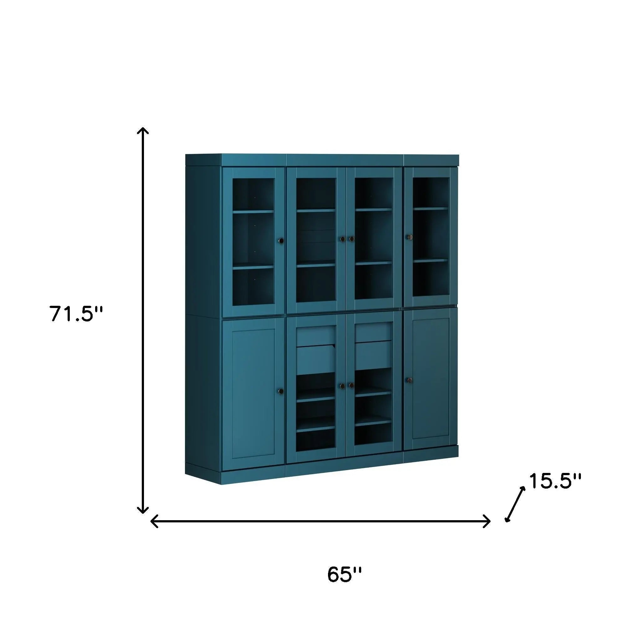 72" Black Solid Wood 8 Two Drawer Pantry Or Storage Closet Homeroots Kitchen & Dining