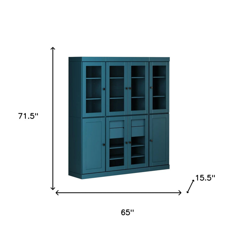 72" Black Solid Wood 8 Two Drawer Pantry Or Storage Closet Homeroots Kitchen & Dining