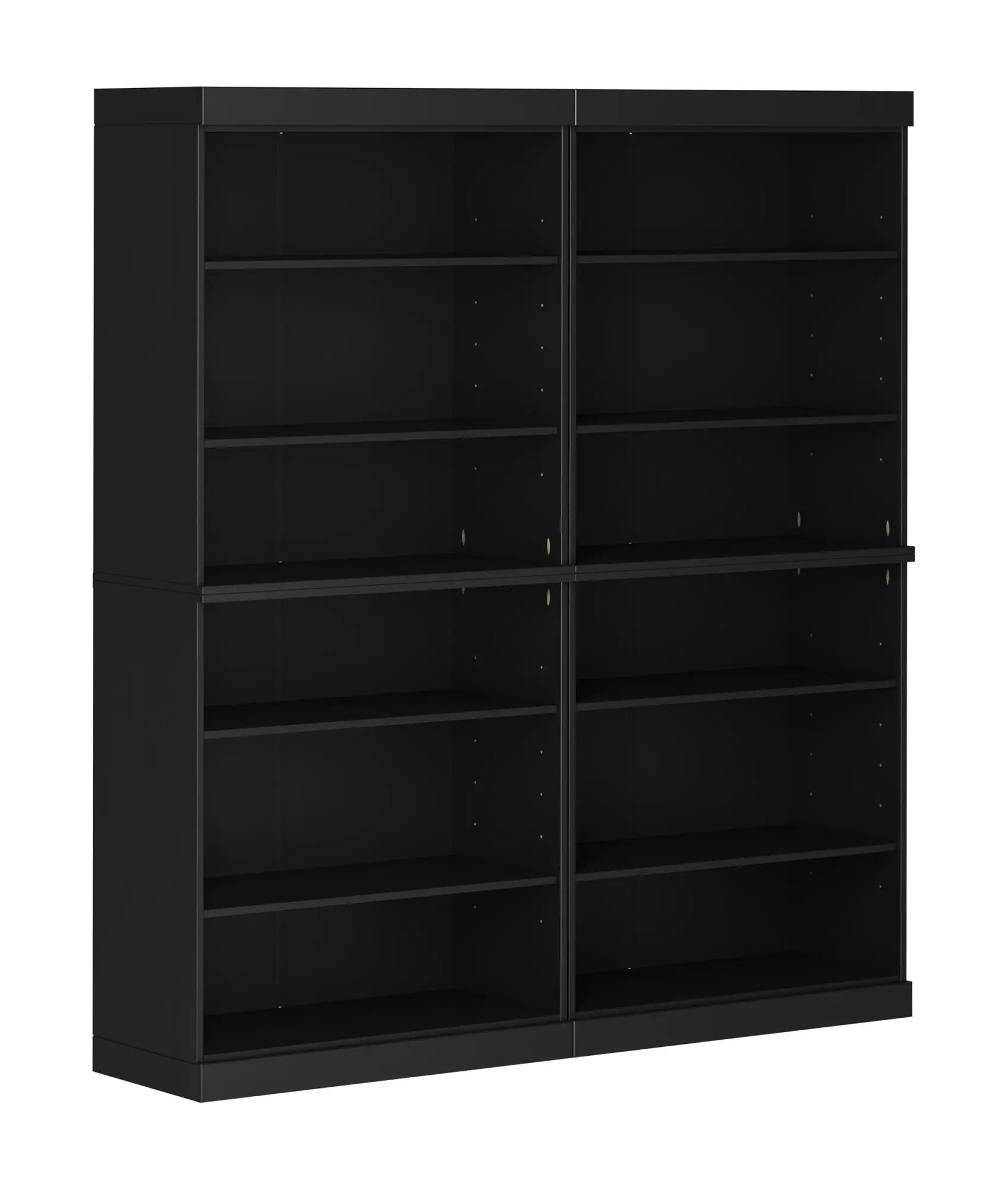 72" Black Solid Wood Adjustable Twelve Tier Library Bookcase Homeroots Office