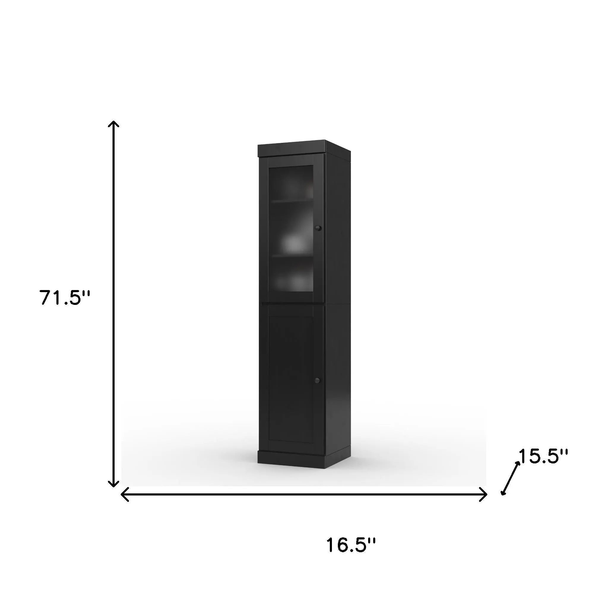 72" Black Solid Wood Two Door Pantry Or Storage Closet Homeroots Kitchen & Dining