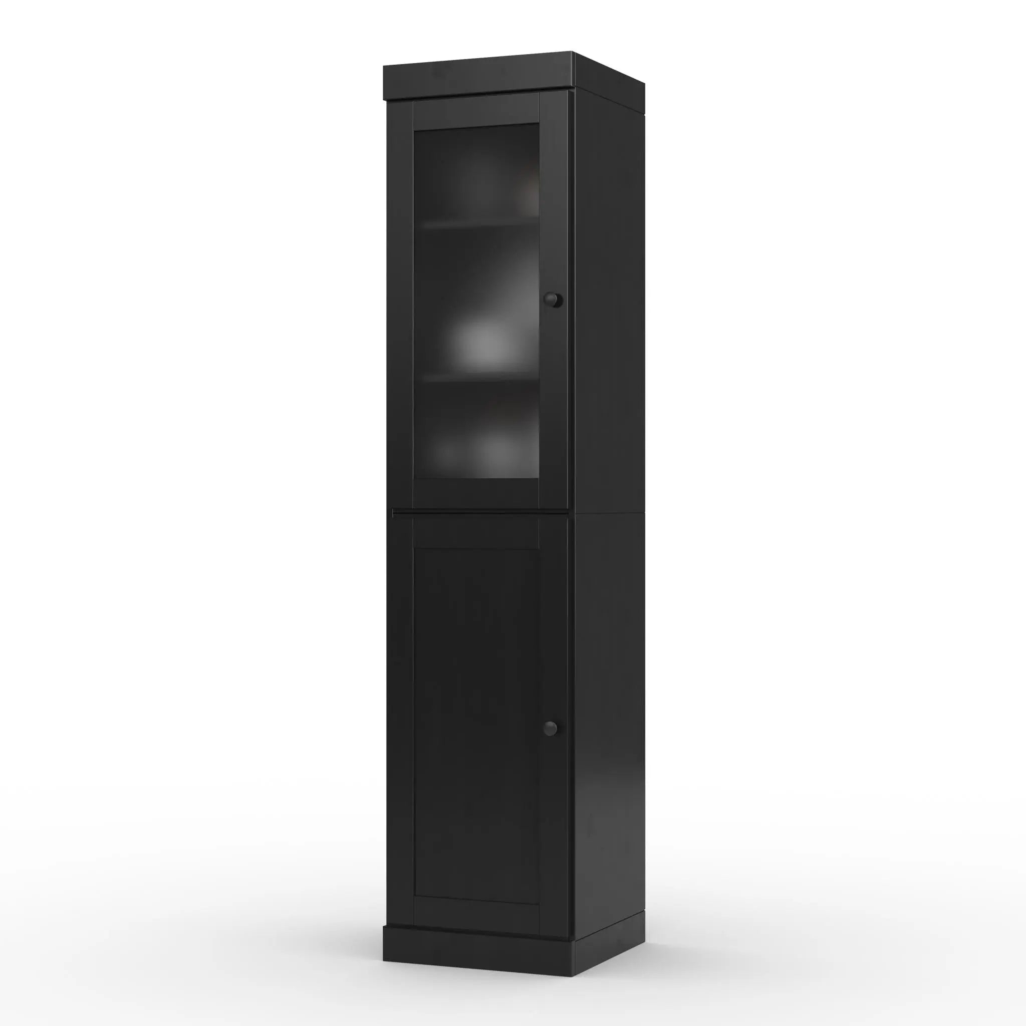 72" Black Solid Wood Two Door Pantry Or Storage Closet Homeroots Kitchen & Dining