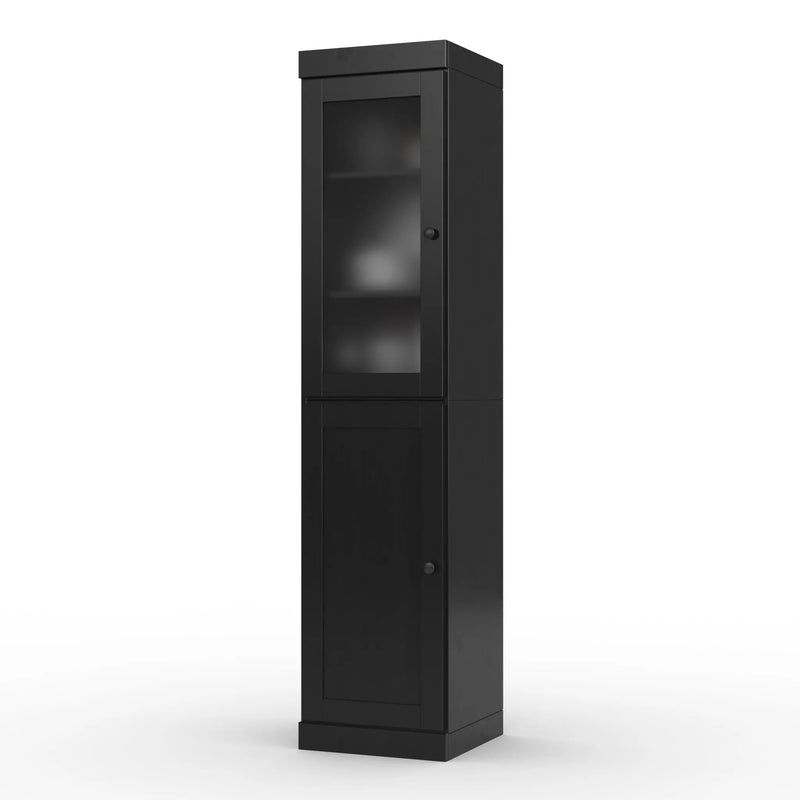 72" Black Solid Wood Two Door Pantry Or Storage Closet Homeroots Kitchen & Dining