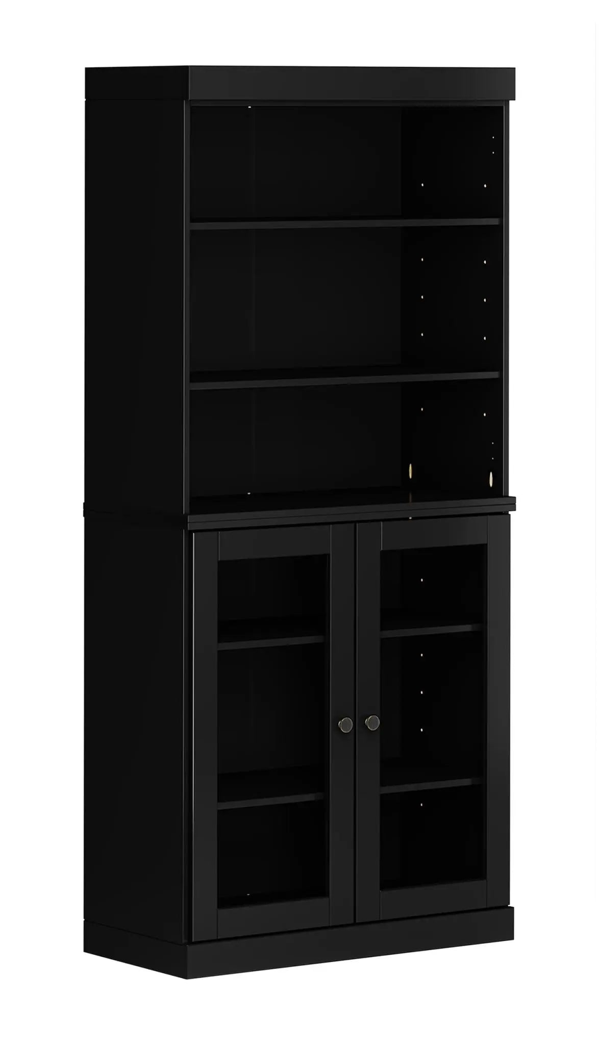72" Black Solid Wood Two Door Pantry Or Storage Closet Homeroots Kitchen & Dining