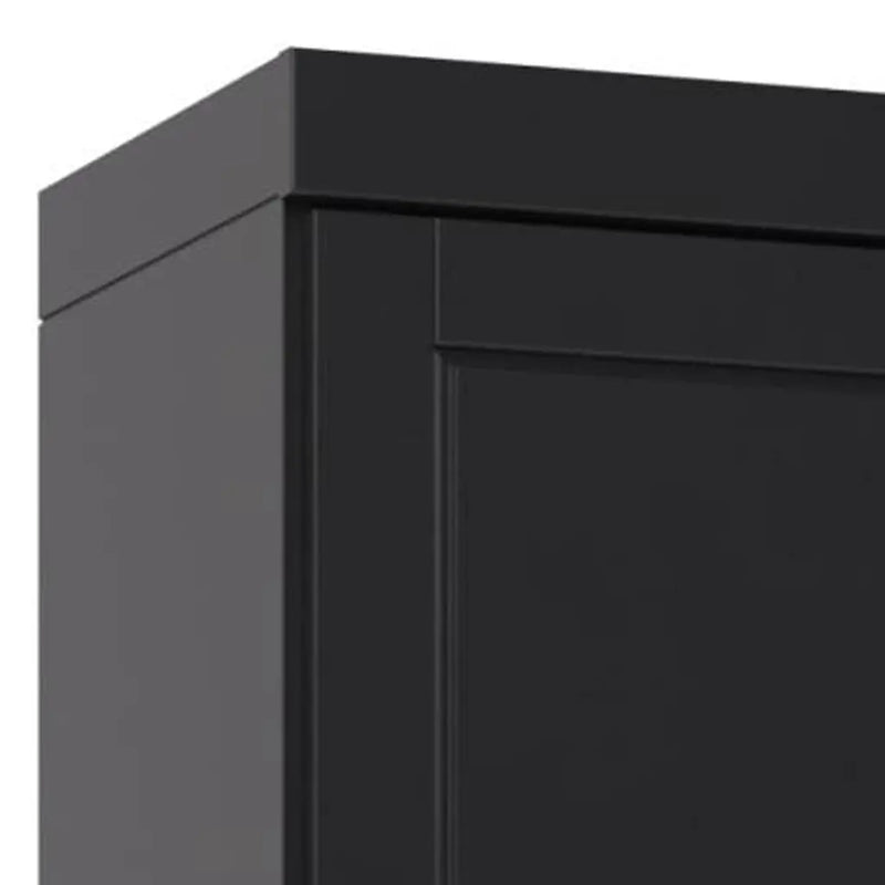 72" Black Solid Wood Two Door Pantry Or Storage Closet Homeroots Kitchen & Dining