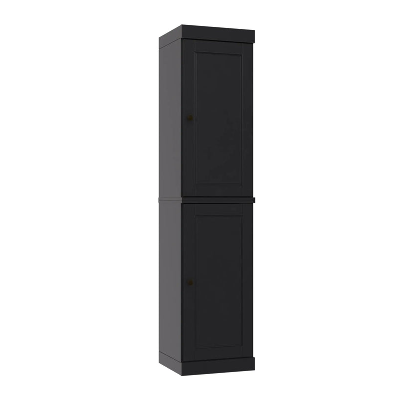 72" Black Solid Wood Two Door Pantry Or Storage Closet Homeroots Kitchen & Dining