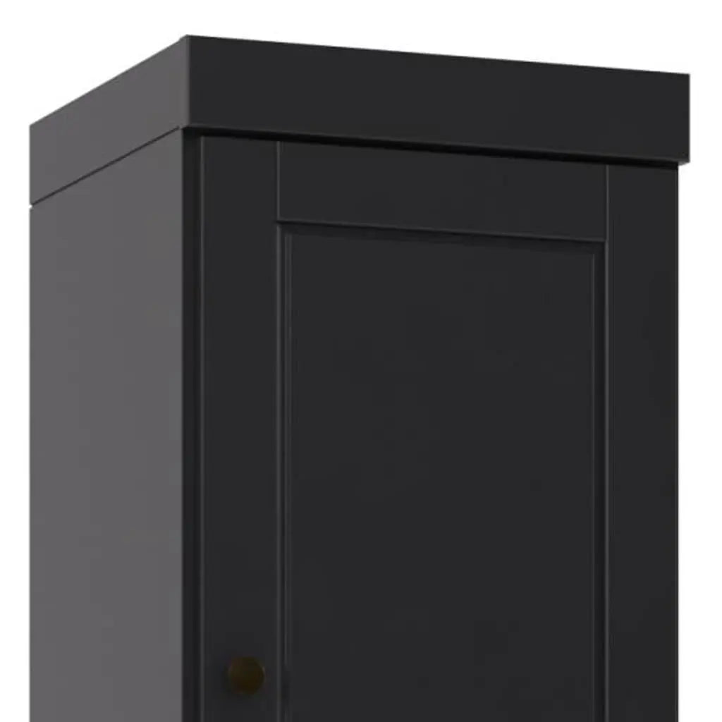 72" Black Solid Wood Two Door Pantry Or Storage Closet Homeroots Kitchen & Dining