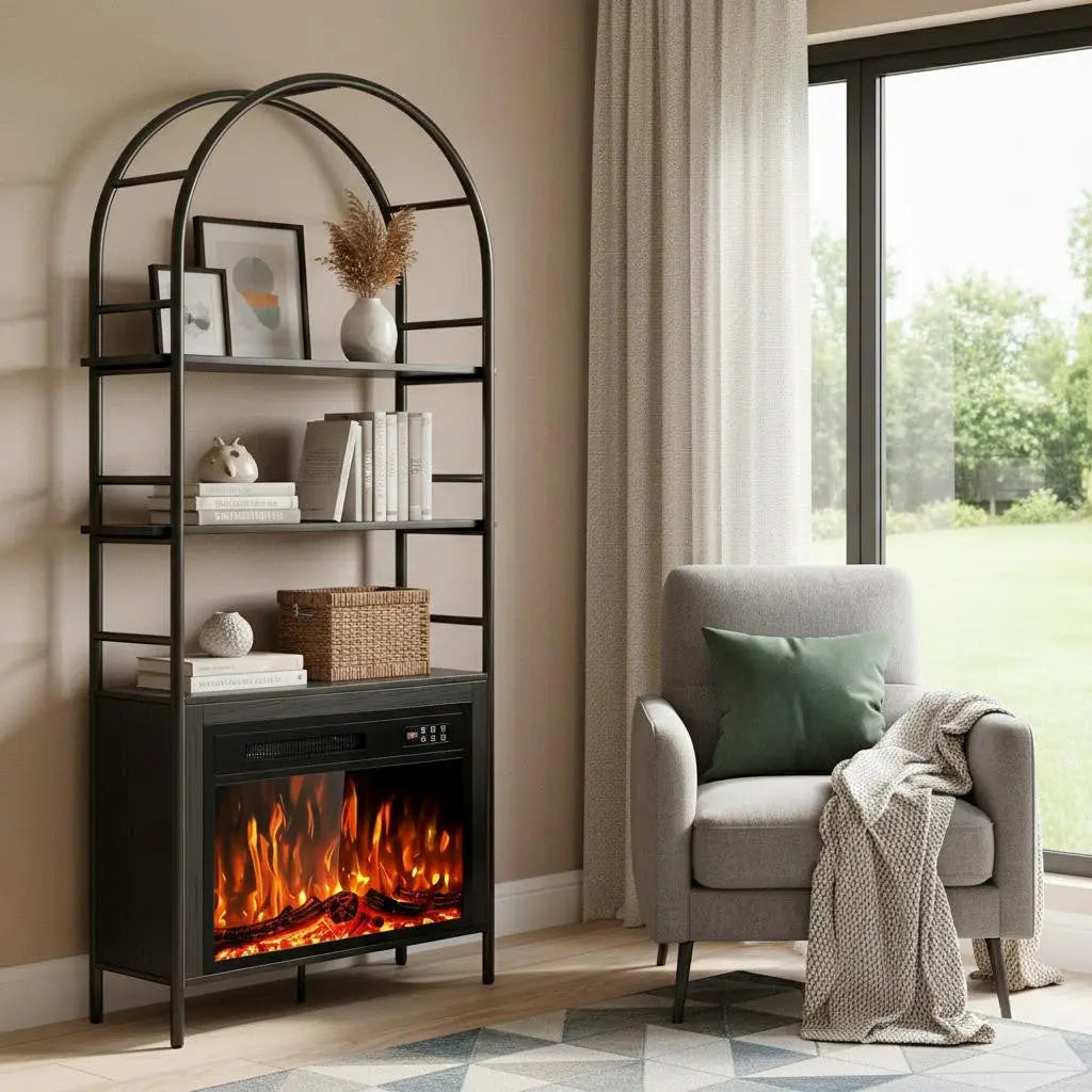 72" Black Wood Adjustable Three Tier Etagere Bookcase Homeroots Office