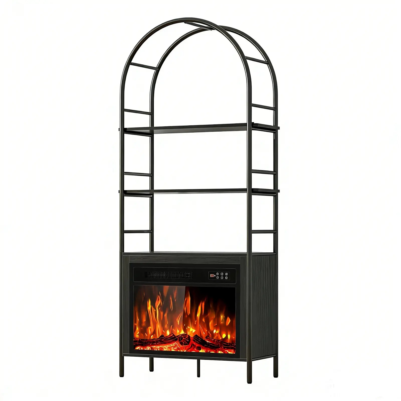 72" Black Wood Adjustable Three Tier Etagere Bookcase Homeroots Office