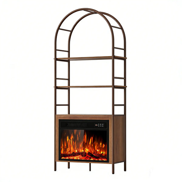 72" Brown Wood Adjustable Three Tier Etagere Bookcase Homeroots Office