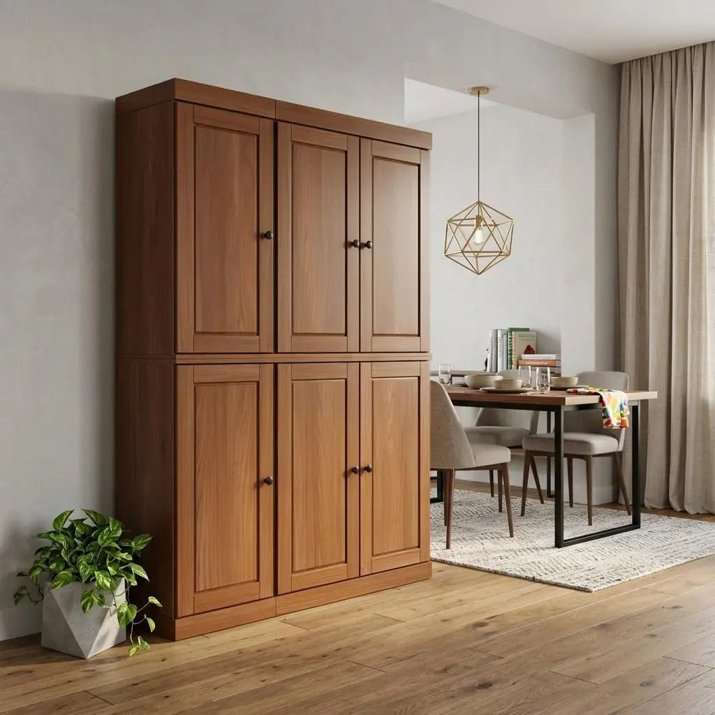 72" Coffee Solid Wood 8 Pantry Or Storage Closet Homeroots Kitchen & Dining