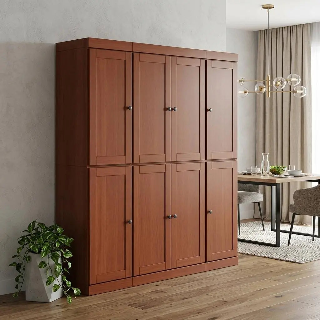 72" Coffee Solid Wood 8 Pantry Or Storage Closet Homeroots Kitchen & Dining