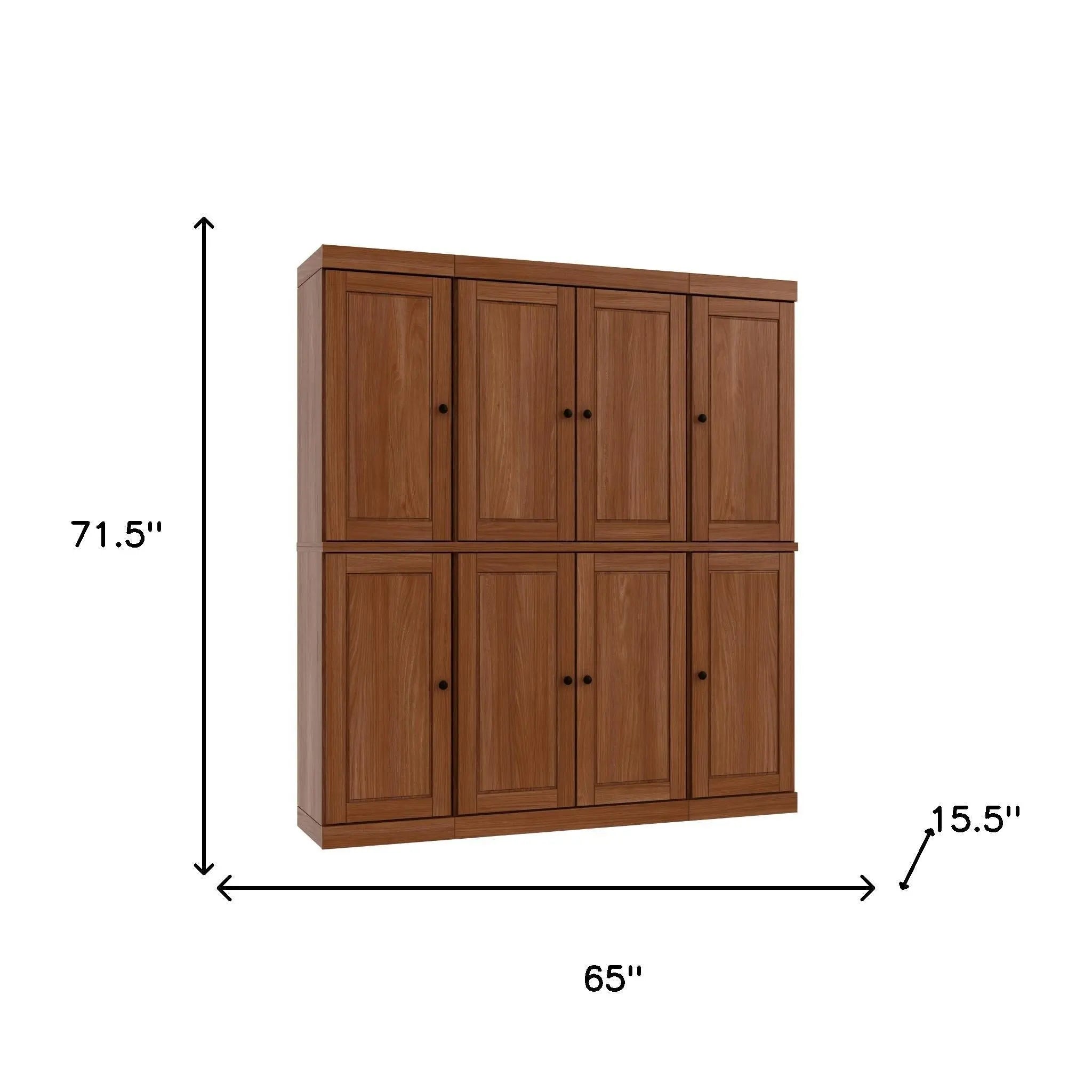 72" Coffee Solid Wood 8 Pantry Or Storage Closet Homeroots Kitchen & Dining