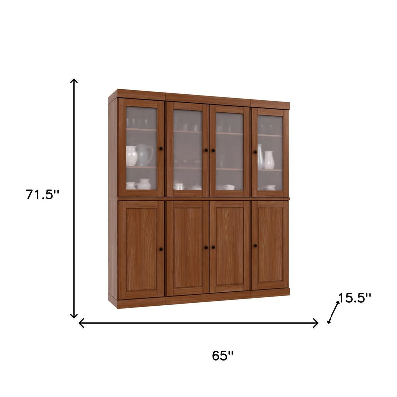 72" Coffee Solid Wood 8 Pantry Or Storage Closet Homeroots Kitchen & Dining