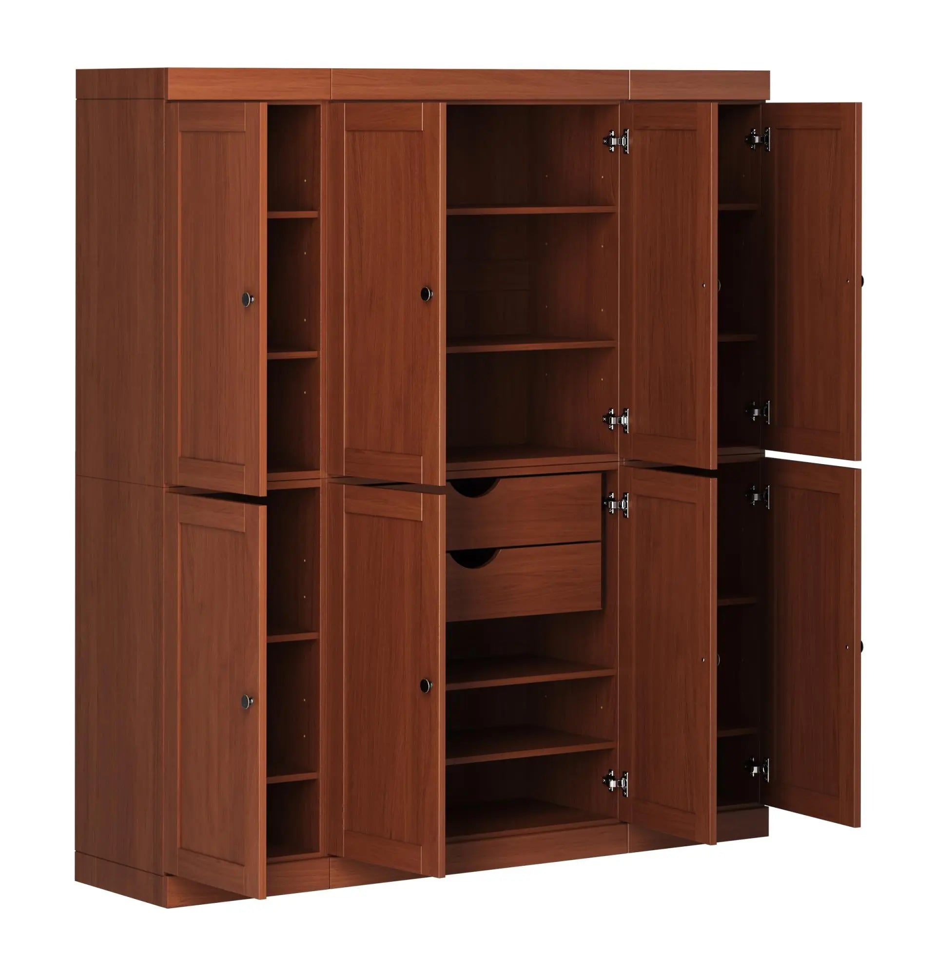72" Coffee Solid Wood 8 Two Drawer Pantry Or Storage Closet Homeroots Kitchen & Dining
