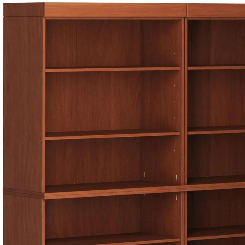 72" Coffee Solid Wood Adjustable Twelve Tier Library Bookcase Homeroots Office