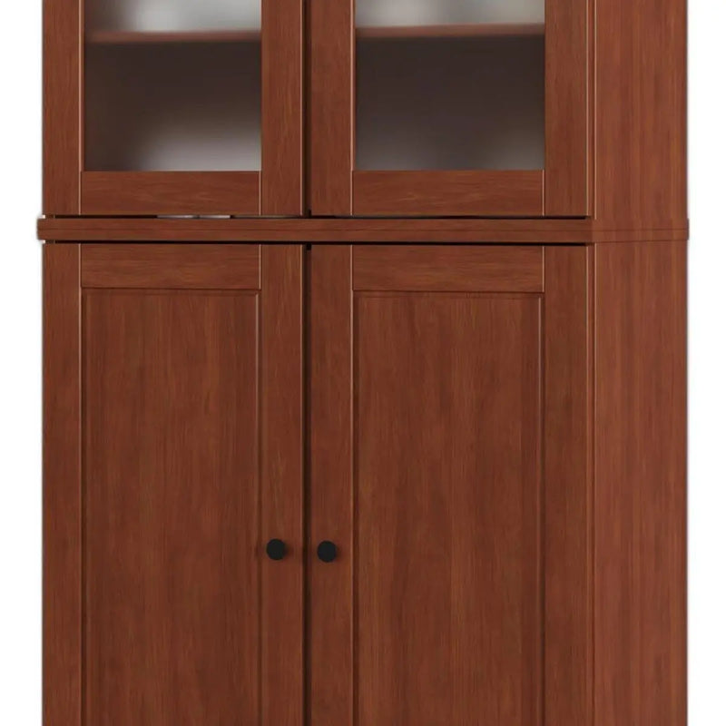 72" Coffee Solid Wood Four Door Pantry Or Storage Closet Homeroots Kitchen & Dining