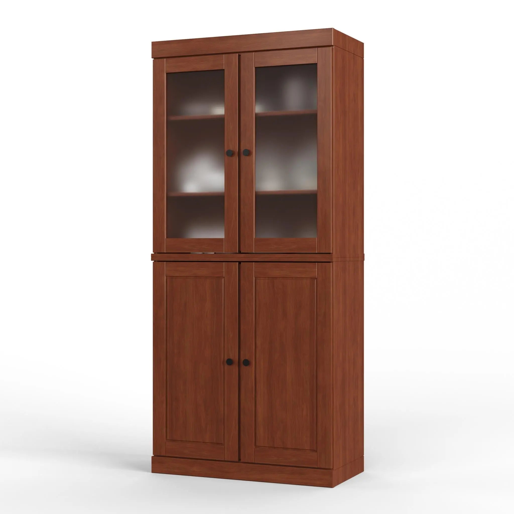 72" Coffee Solid Wood Four Door Pantry Or Storage Closet Homeroots Kitchen & Dining