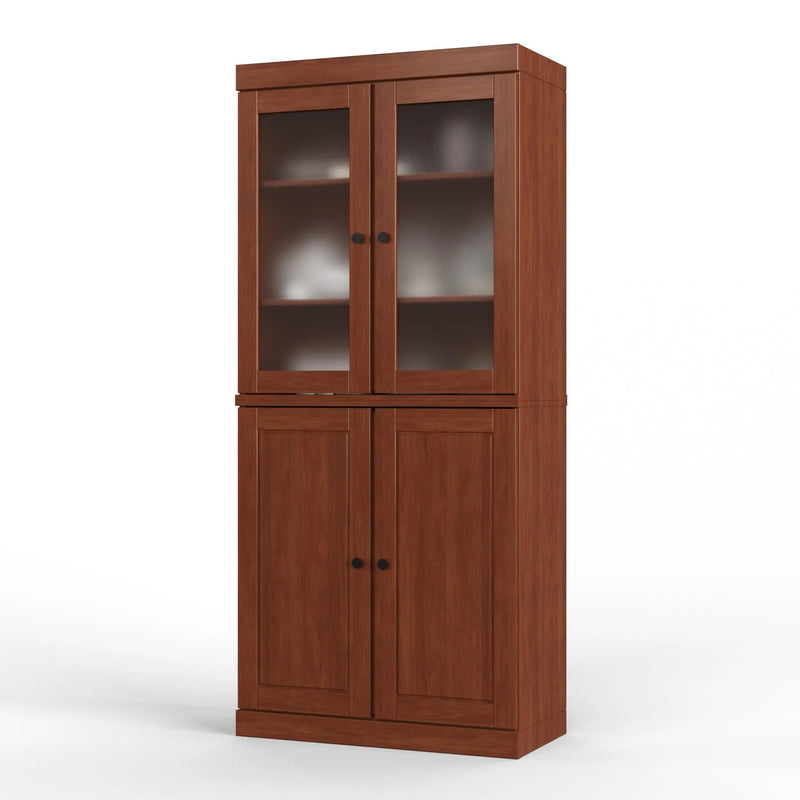 72" Coffee Solid Wood Four Door Pantry Or Storage Closet Homeroots Kitchen & Dining