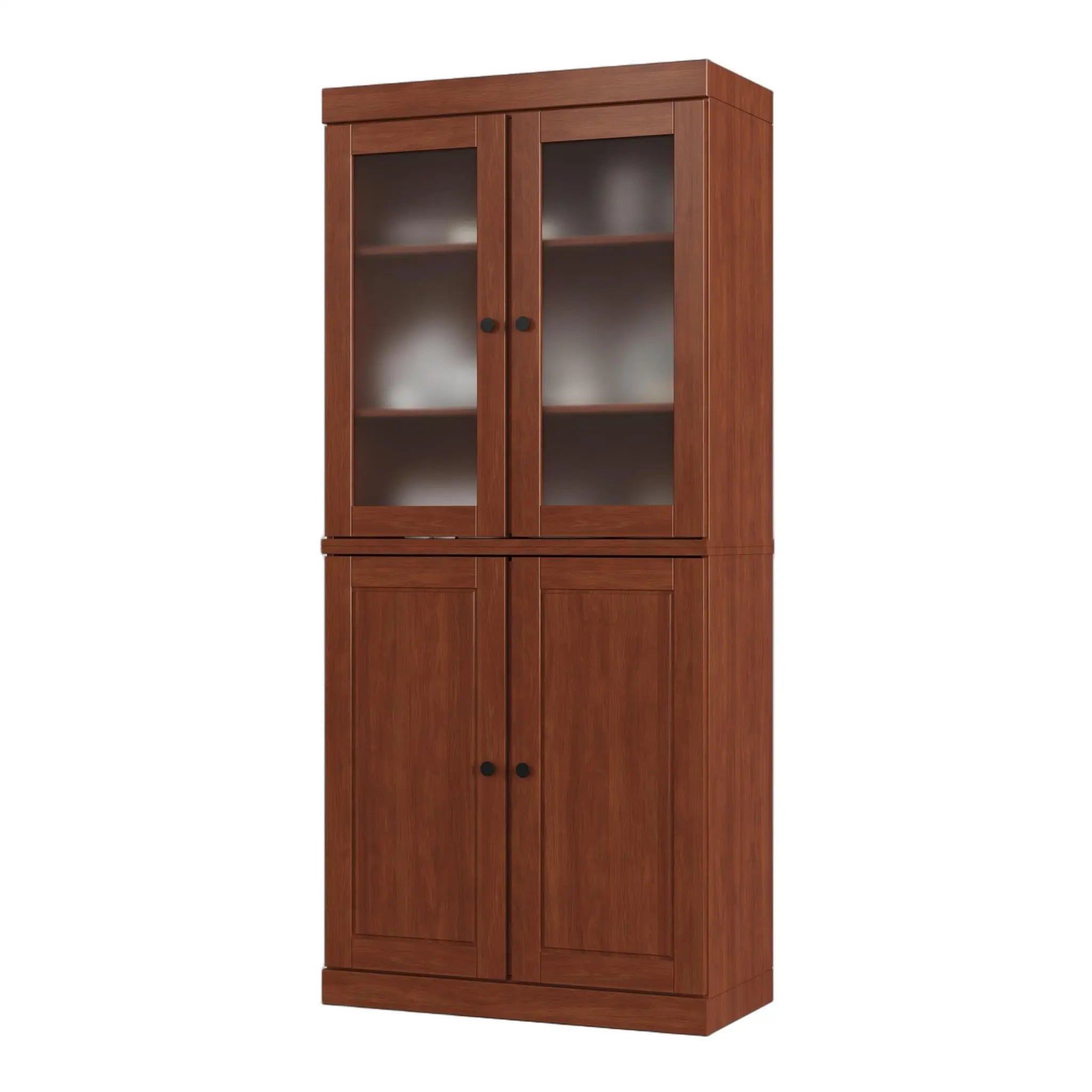 72" Coffee Solid Wood Four Door Pantry Or Storage Closet Homeroots Kitchen & Dining