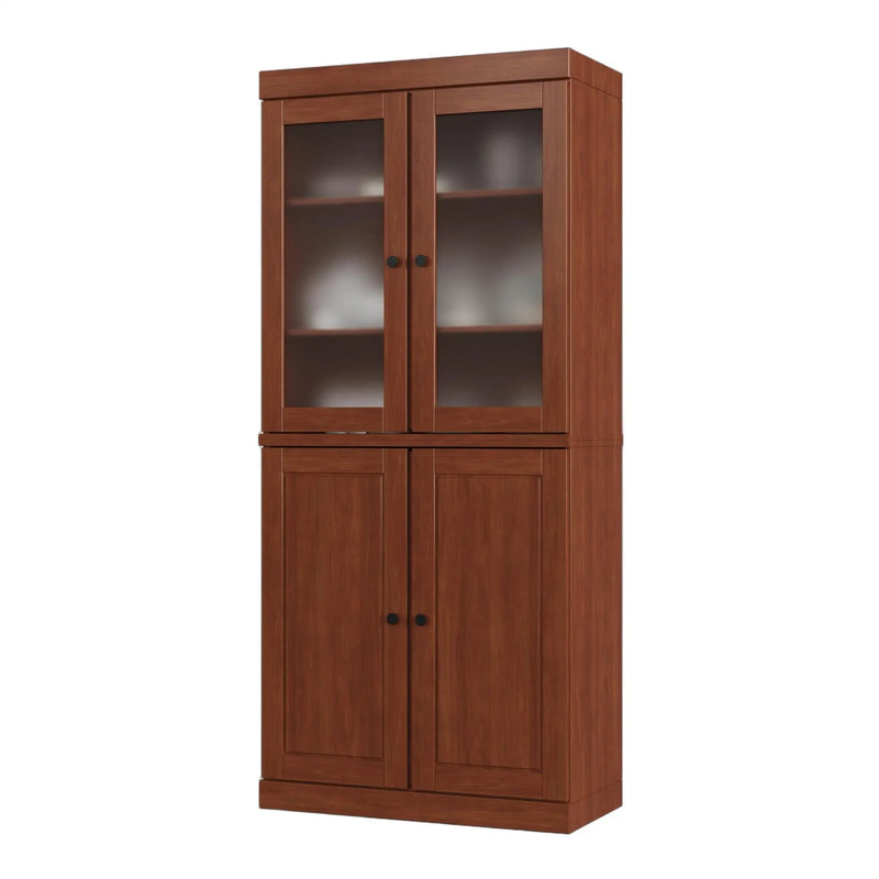 72" Coffee Solid Wood Four Door Pantry Or Storage Closet Homeroots Kitchen & Dining