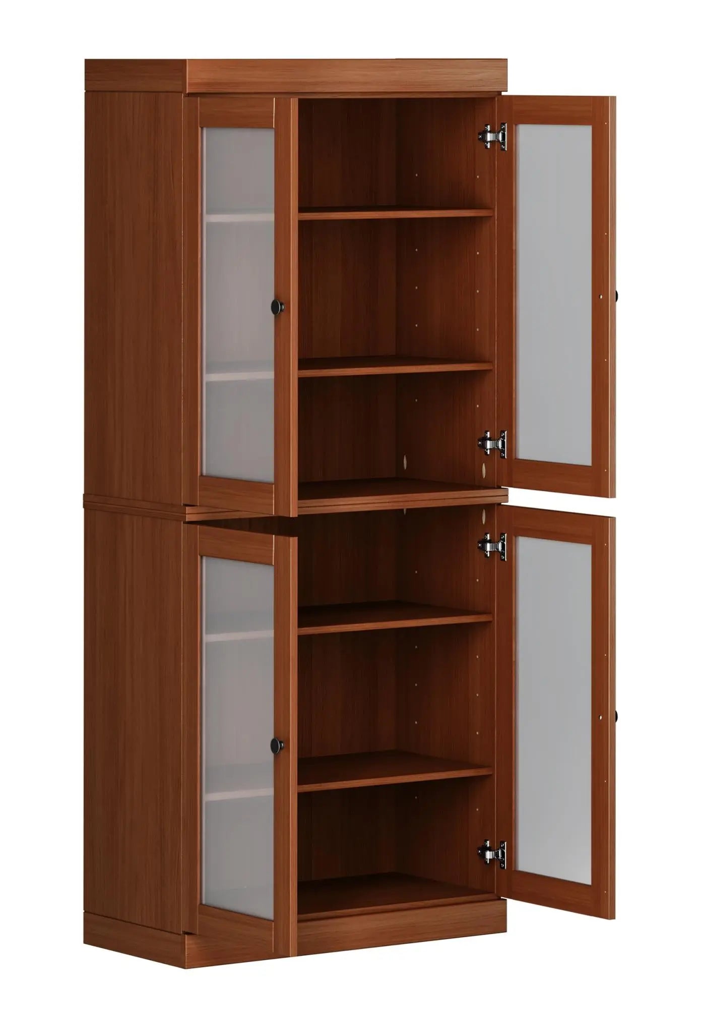 72" Coffee Solid Wood Four Door Pantry Or Storage Closet Homeroots Kitchen & Dining