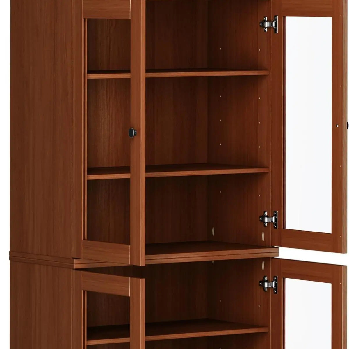 72" Coffee Solid Wood Four Door Pantry Or Storage Closet Homeroots Kitchen & Dining