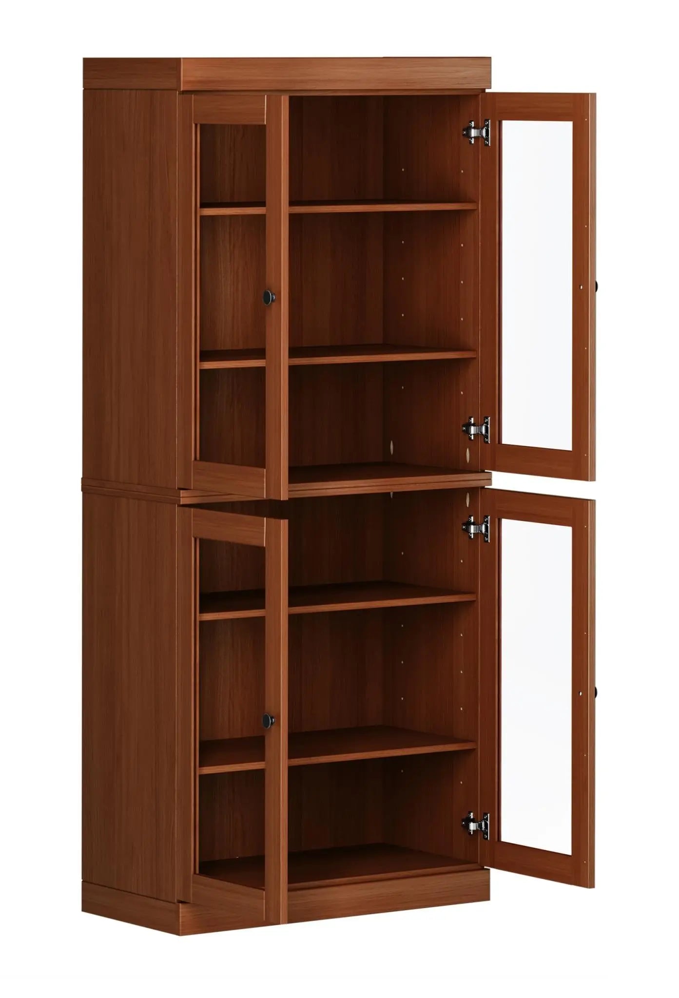 72" Coffee Solid Wood Four Door Pantry Or Storage Closet Homeroots Kitchen & Dining