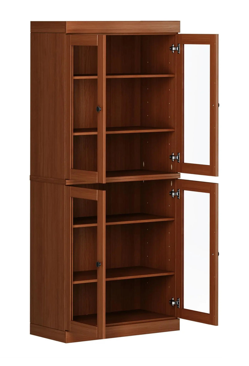 72" Coffee Solid Wood Four Door Pantry Or Storage Closet Homeroots Kitchen & Dining