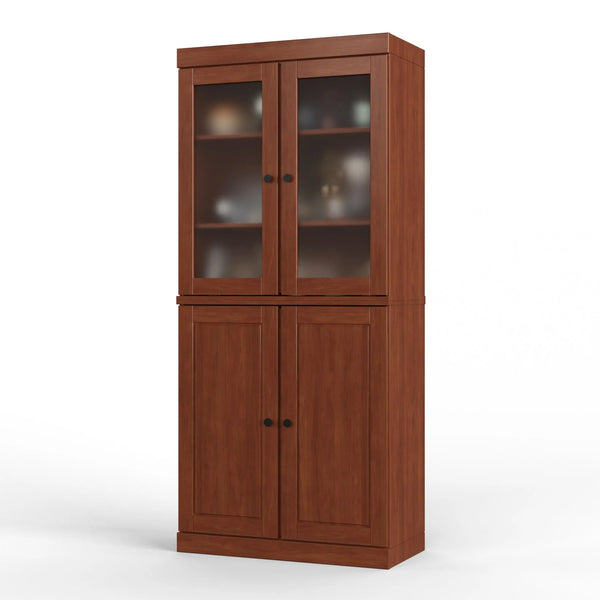 72" Coffee Solid Wood Four Door Two Drawer Pantry Or Storage Closet Homeroots Kitchen & Dining