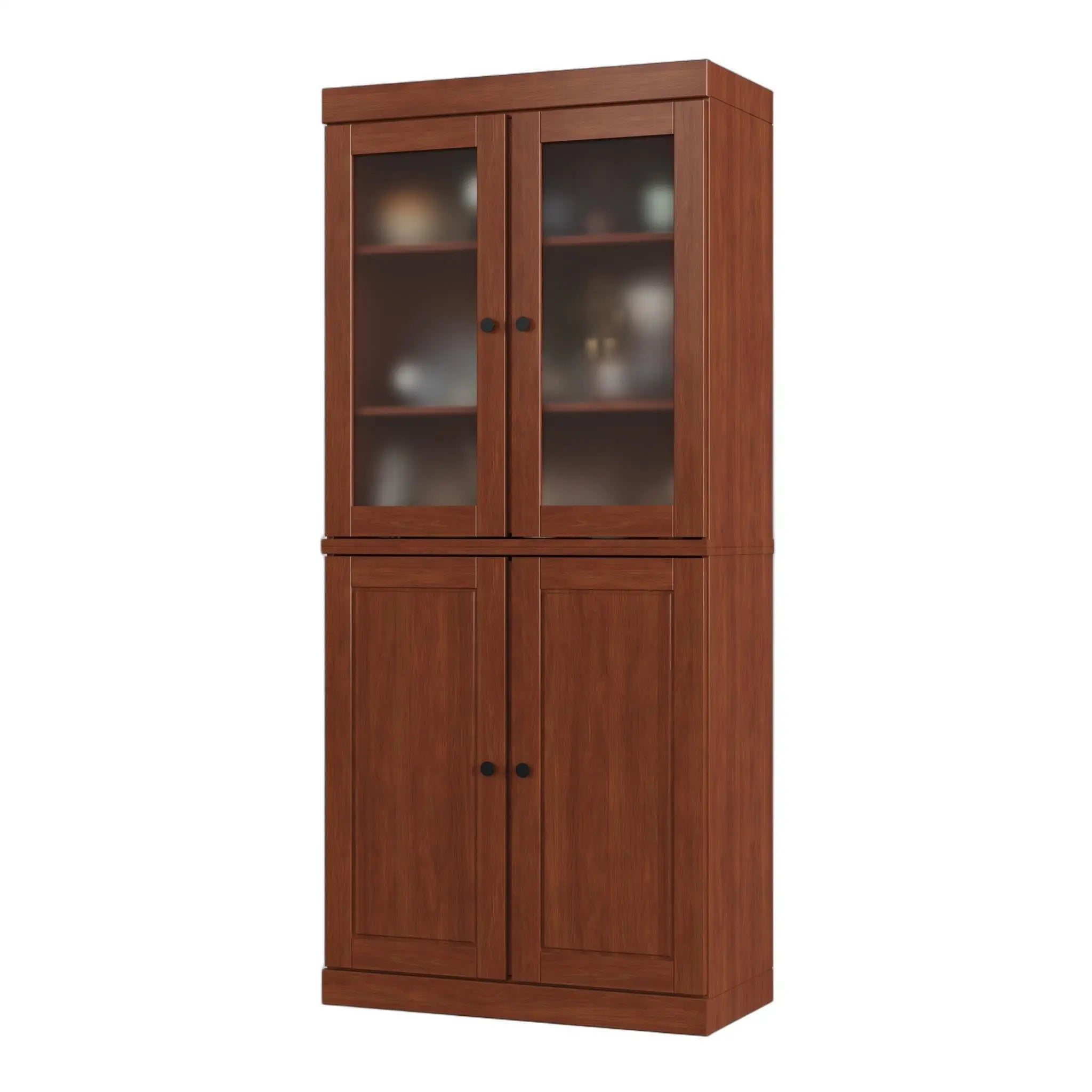 72" Coffee Solid Wood Four Door Two Drawer Pantry Or Storage Closet Homeroots Kitchen & Dining