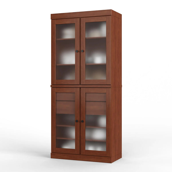 72" Coffee Solid Wood Four Door Two Drawer Pantry Or Storage Closet Homeroots Kitchen & Dining