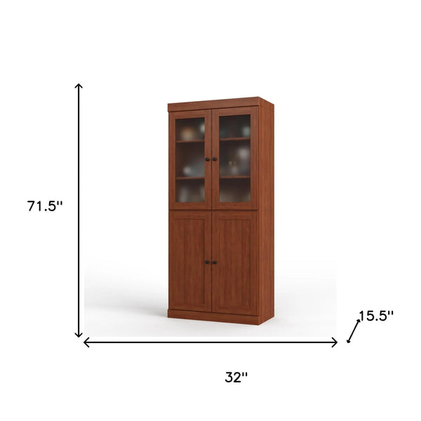 72" Coffee Solid Wood Four Door Two Drawer Pantry Or Storage Closet Homeroots Kitchen & Dining
