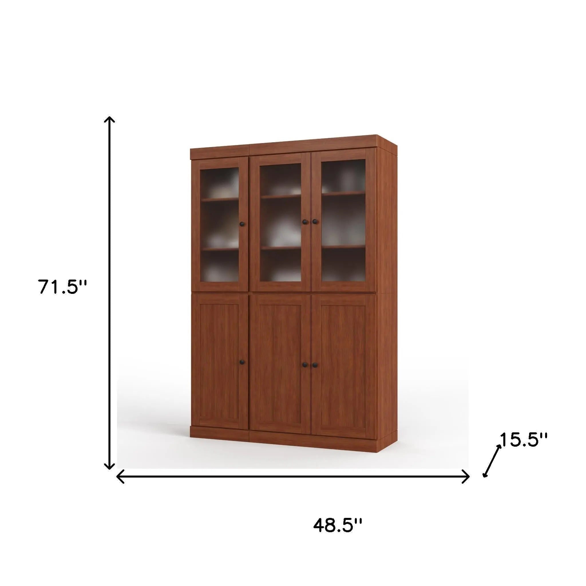 72" Coffee Solid Wood Six Door Pantry Or Storage Closet Homeroots Kitchen & Dining