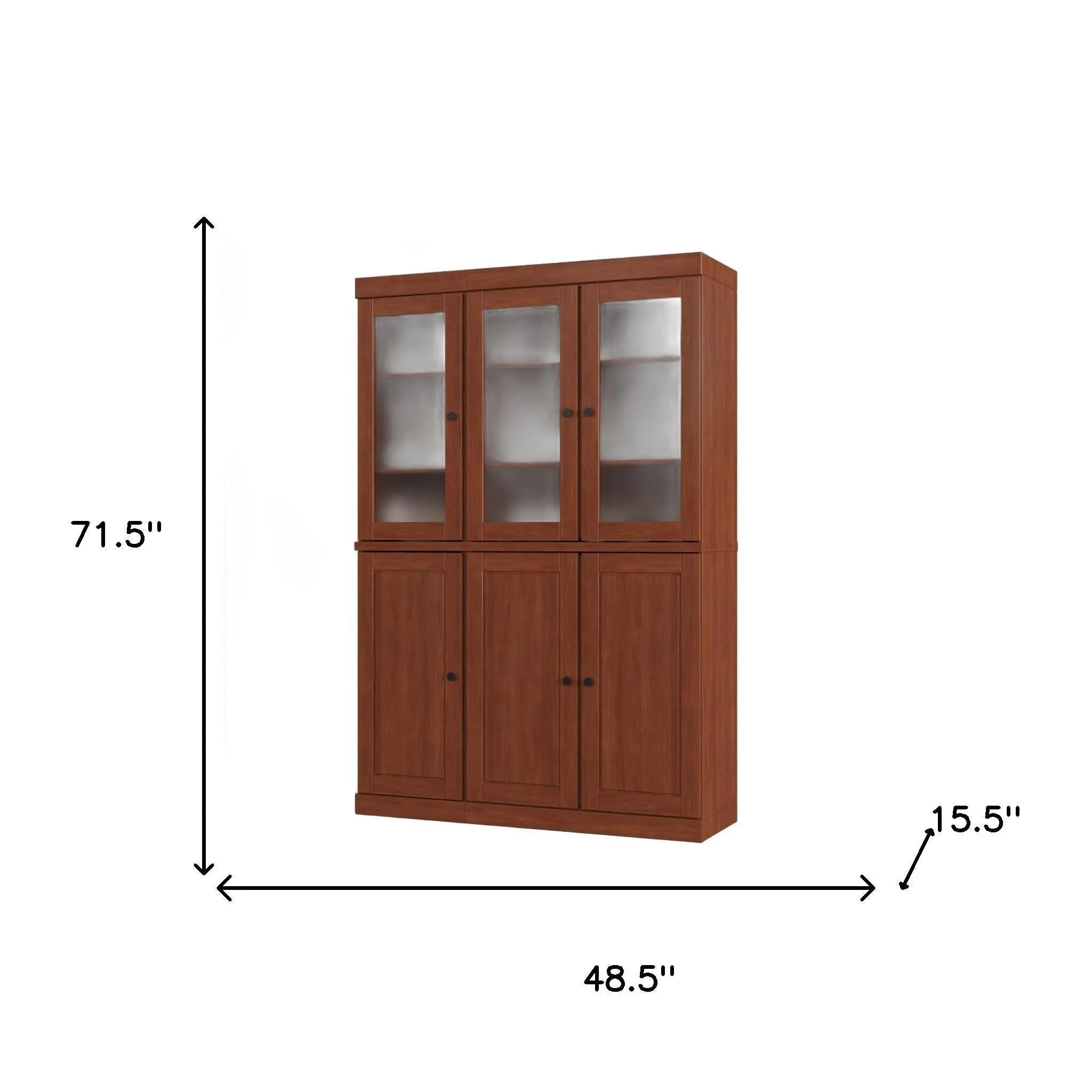 72" Coffee Solid Wood Six Door Pantry Or Storage Closet Homeroots Kitchen & Dining