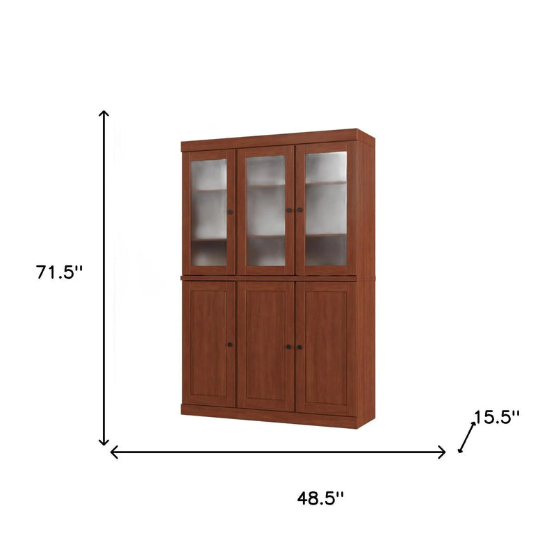 72" Coffee Solid Wood Six Door Pantry Or Storage Closet Homeroots Kitchen & Dining