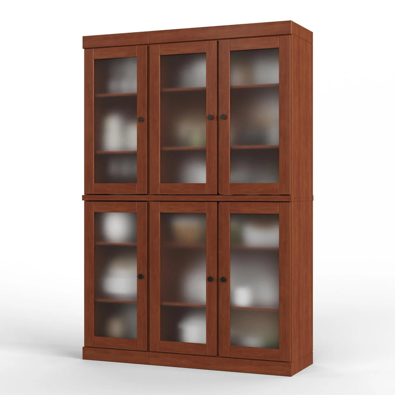 72" Coffee Solid Wood Six Door Pantry Or Storage Closet Homeroots Kitchen & Dining