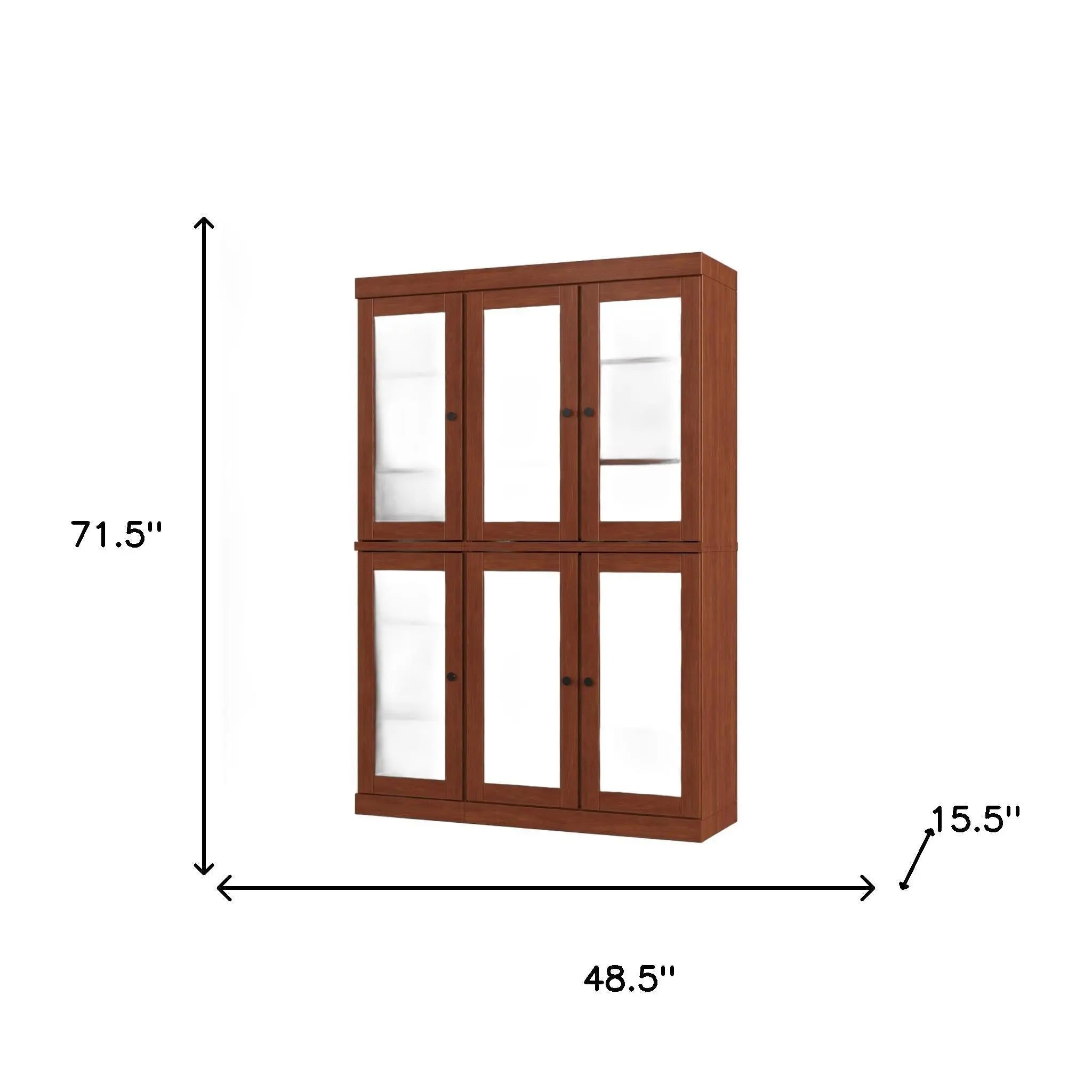 72" Coffee Solid Wood Six Door Pantry Or Storage Closet Homeroots Kitchen & Dining