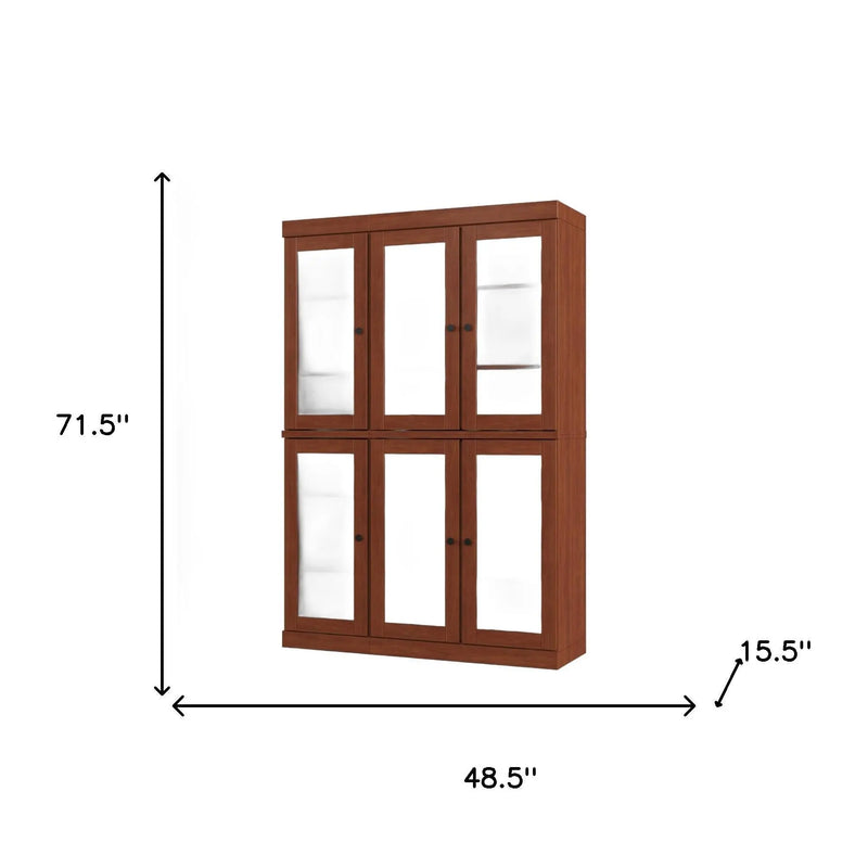 72" Coffee Solid Wood Six Door Pantry Or Storage Closet Homeroots Kitchen & Dining