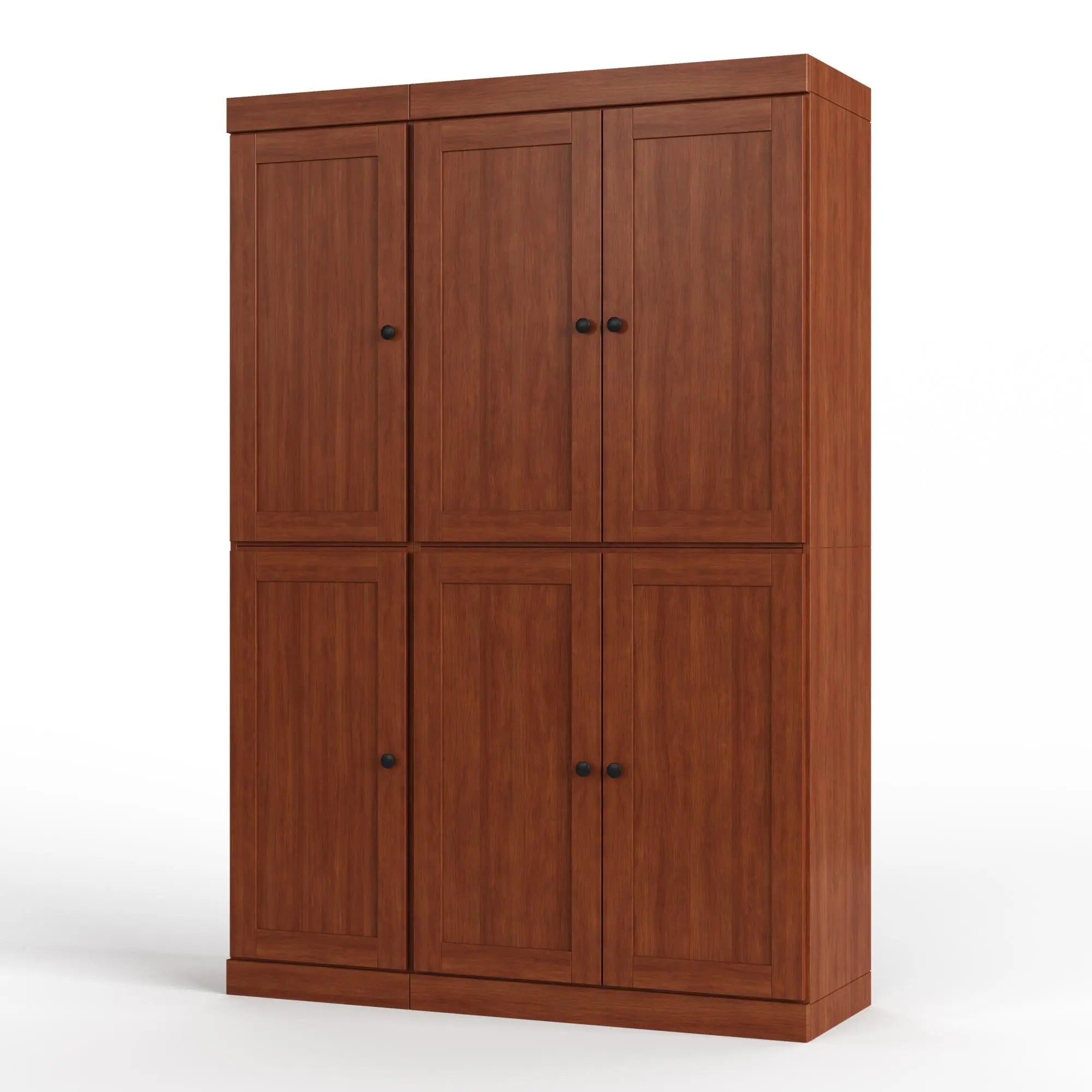72" Coffee Solid Wood Six Door Two Drawer Pantry Or Storage Closet Homeroots Kitchen & Dining