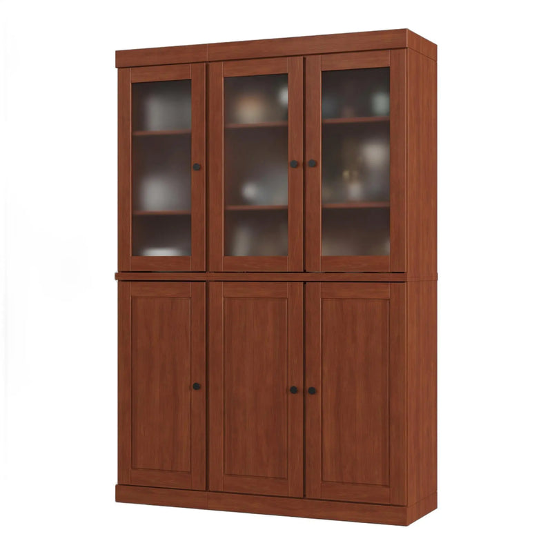 72" Coffee Solid Wood Six Door Two Drawer Pantry Or Storage Closet Homeroots Kitchen & Dining