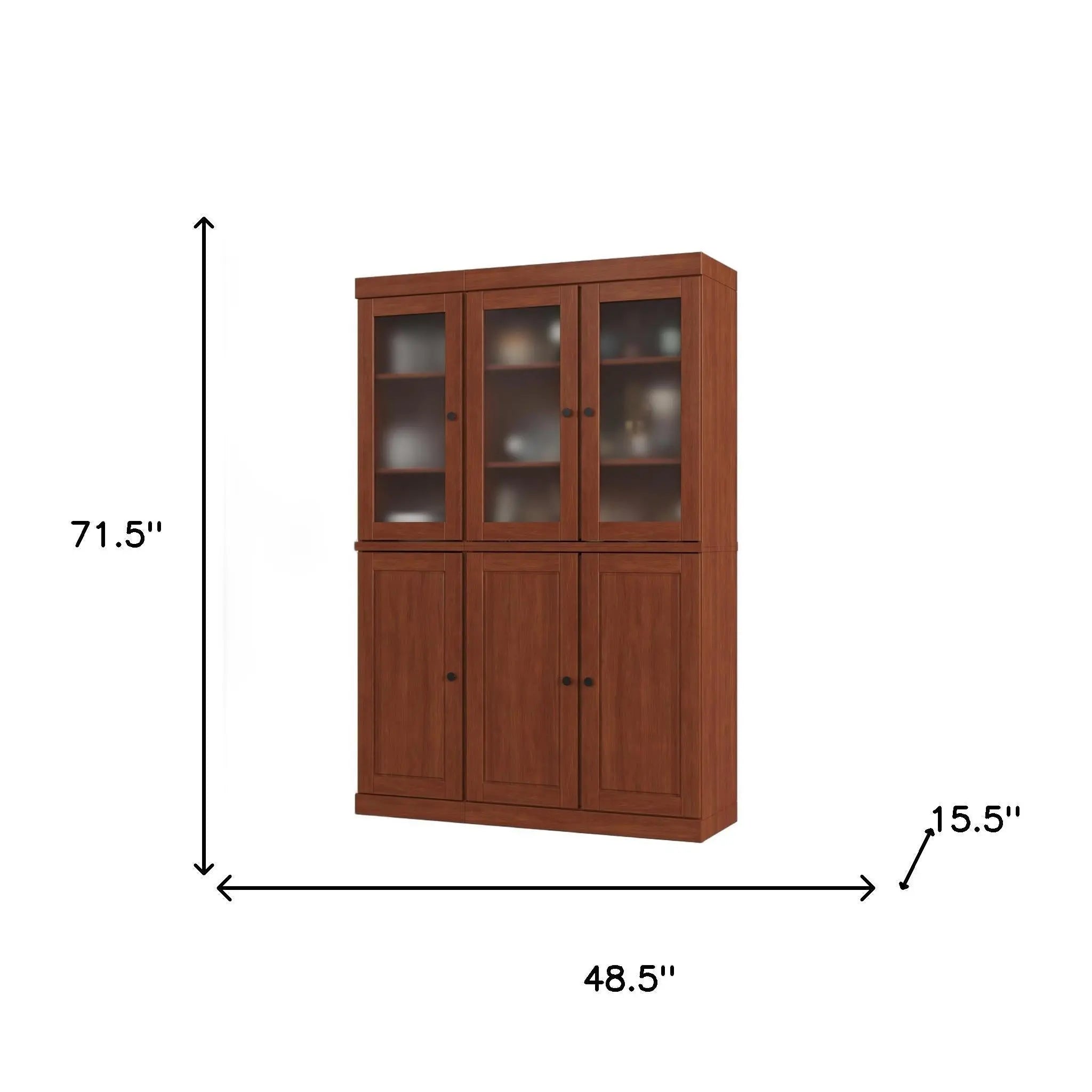 72" Coffee Solid Wood Six Door Two Drawer Pantry Or Storage Closet Homeroots Kitchen & Dining