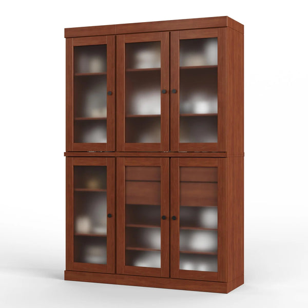 72" Coffee Solid Wood Six Door Two Drawer Pantry Or Storage Closet Homeroots Kitchen & Dining