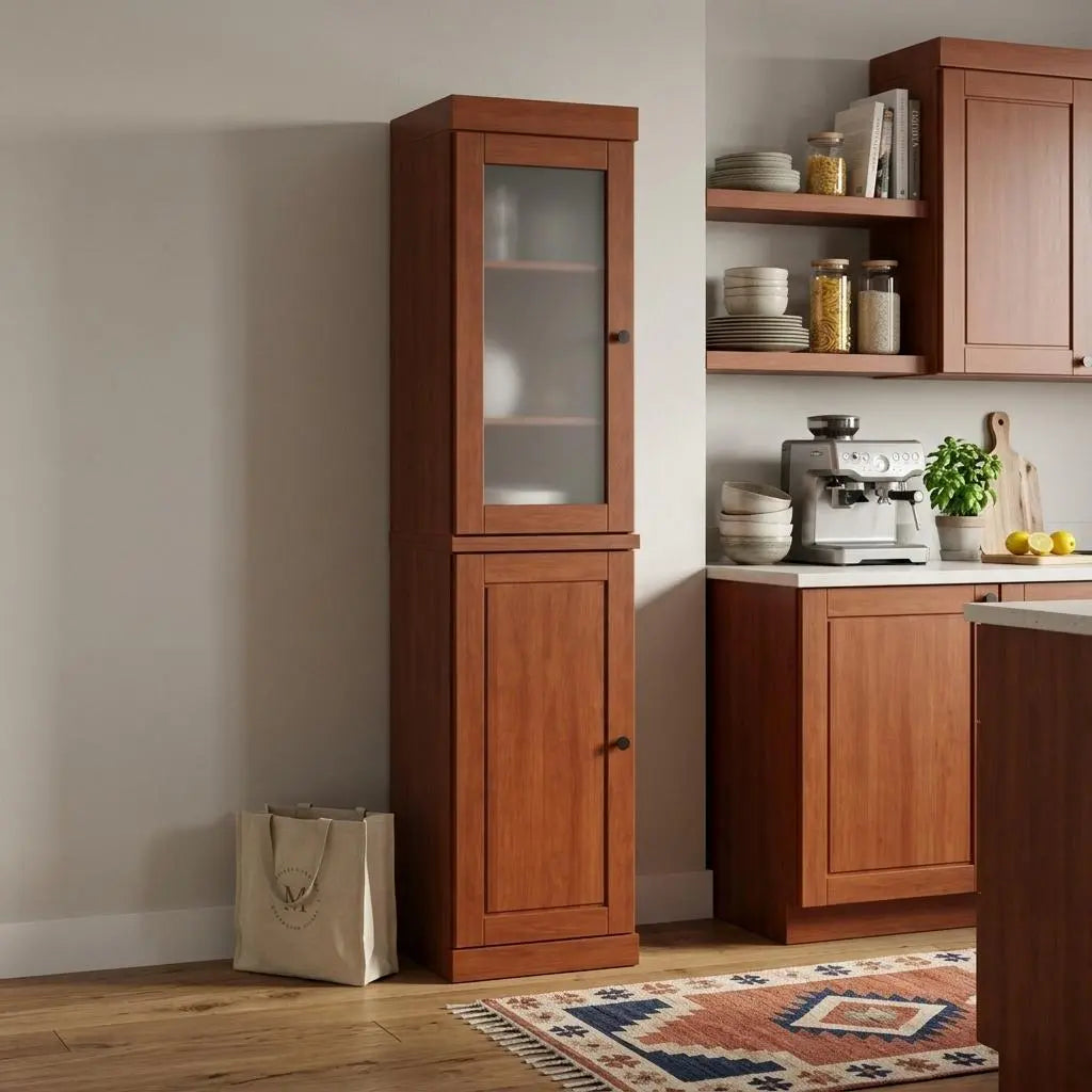 72" Coffee Solid Wood Two Door Pantry Or Storage Closet Homeroots Kitchen & Dining