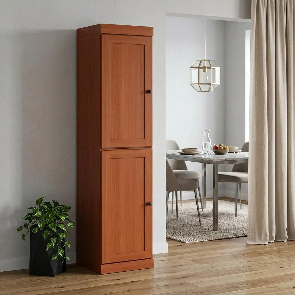 72" Coffee Solid Wood Two Door Pantry Or Storage Closet Homeroots Kitchen & Dining
